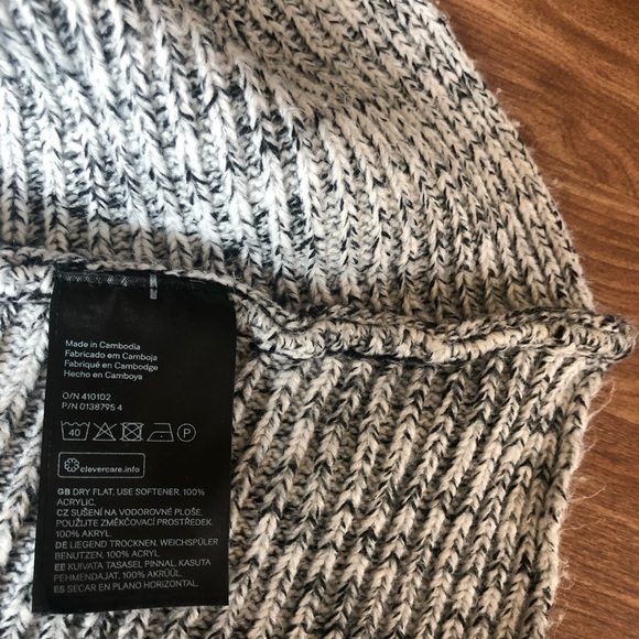 H&M‎ Ribbed Knit Marled Shawl Collar Open Front Cardigan Sweater Heather Grey S - Picture 5 of 5